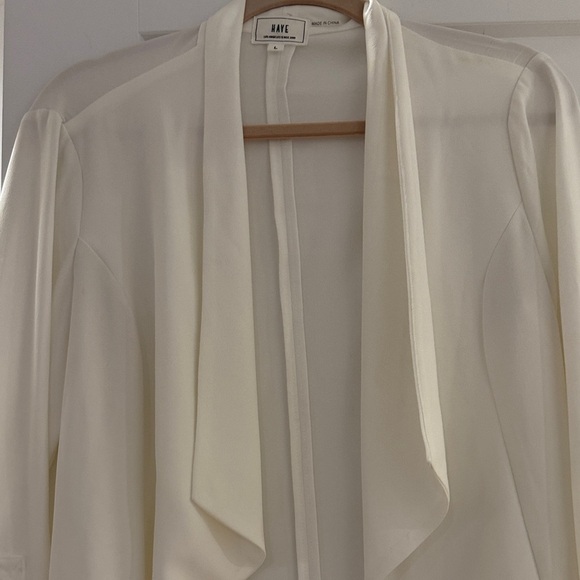 Have Cream Open Front Draped Waterfall Jacket - Picture 5 of 6